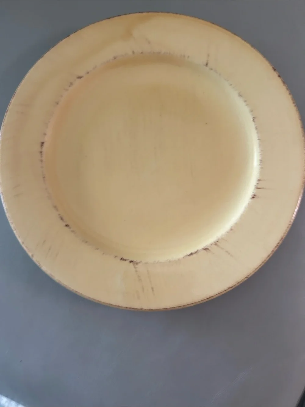 Pier one gold Toscano Yellow Distressed Charger Plate - Home Dining